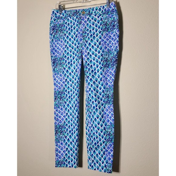 Lilly Pulitzer Kelly Skinny Ankle Pants Size 2 Resort White Pineapple Stretch - Picture 4 of 12